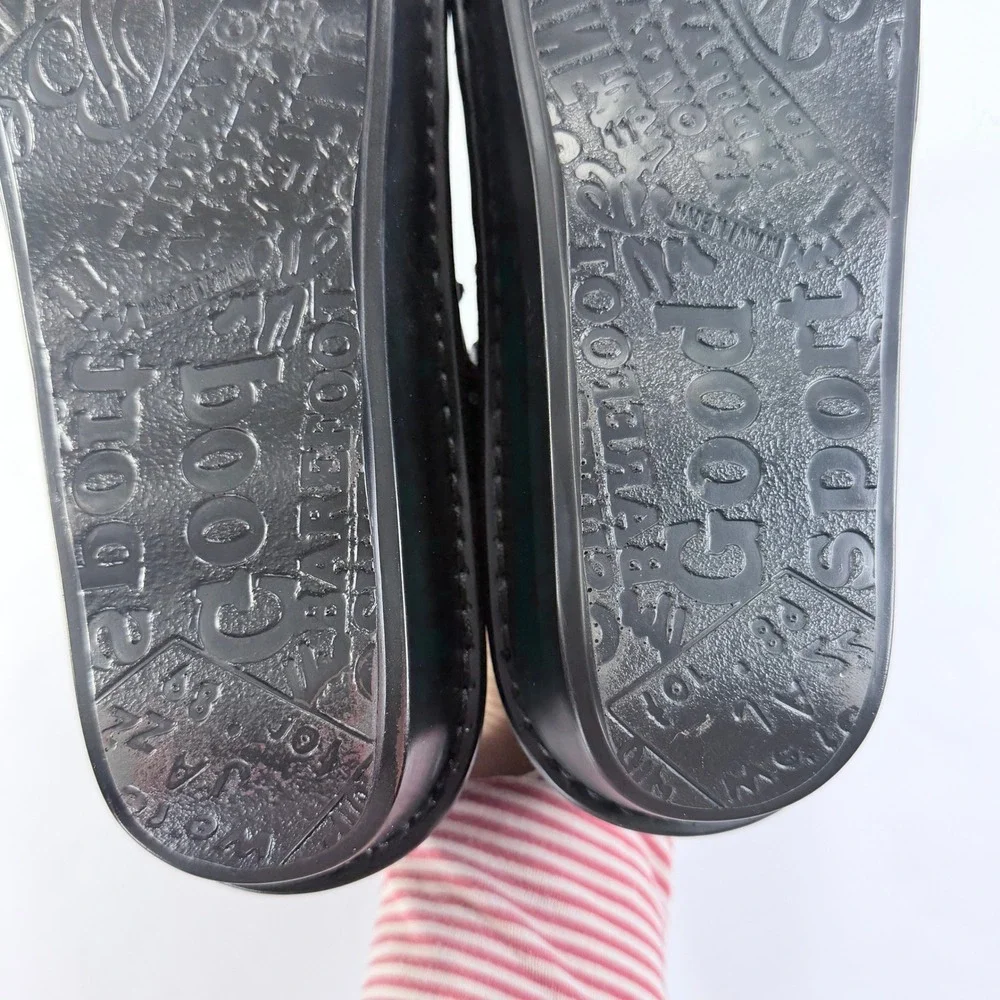 Spring Step Firefly Clog Womens 41/9.5-10 Black Leather Ribbed Slip On Lagenlook
